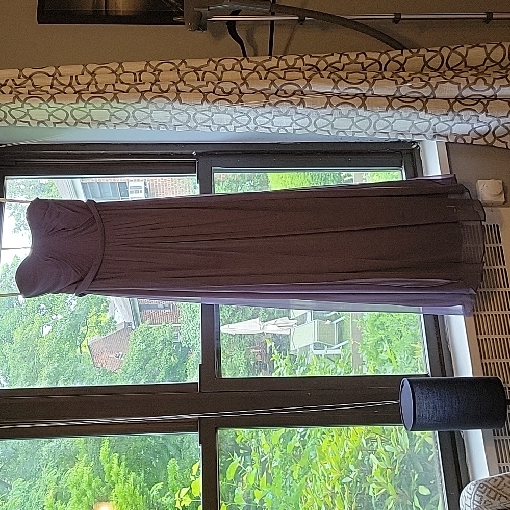 David's Bridal Strapless Bridesmaid Dress  in Gray